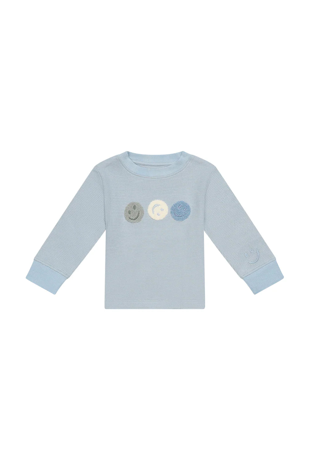 Leevje -  Kinder Langarmshirt Waffelpique Smiley Baumwolle (bio)