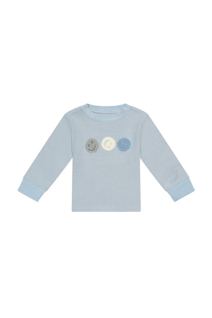 Leevje -  Kinder Langarmshirt Waffelpique Smiley Baumwolle (bio)