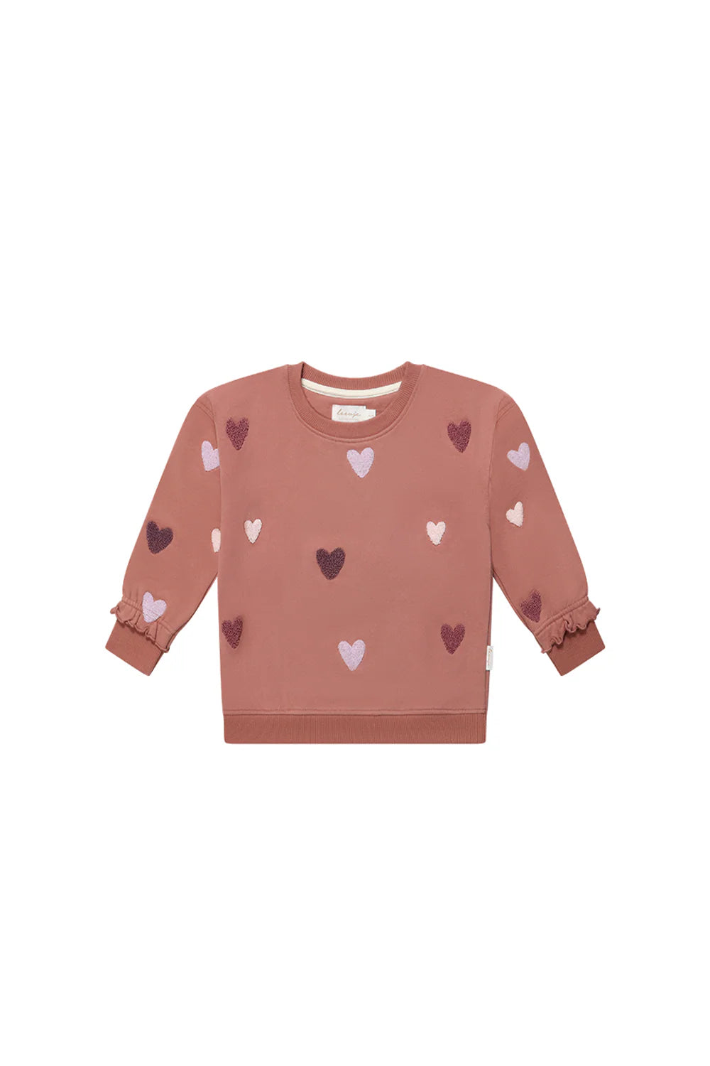 Leevje - Kinder Baby Sweatshirt Stickerei Herzen Baumwolle (bio)