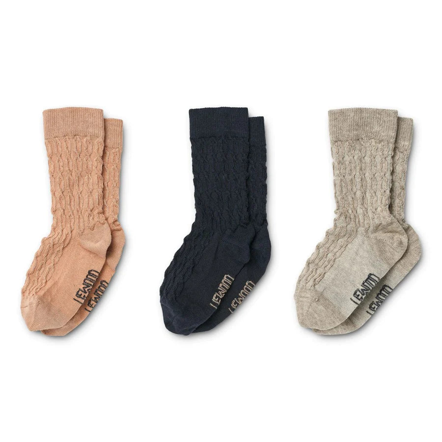 Liewood - Socken 3-er Pack rosa, schwarz, natur