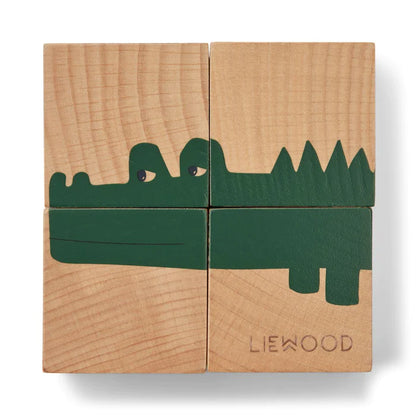 Liewood - Holzpuzzle Würfel Safaritiere - AURYN Shop