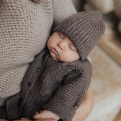 Lille Toni - Baby Mütze &quot;Emma&quot; dunkelbraun