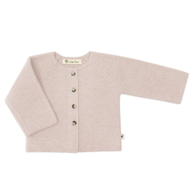 Lille Toni - Baby Strickjacke &quot;Emil&quot; rosa aus Merinowolle