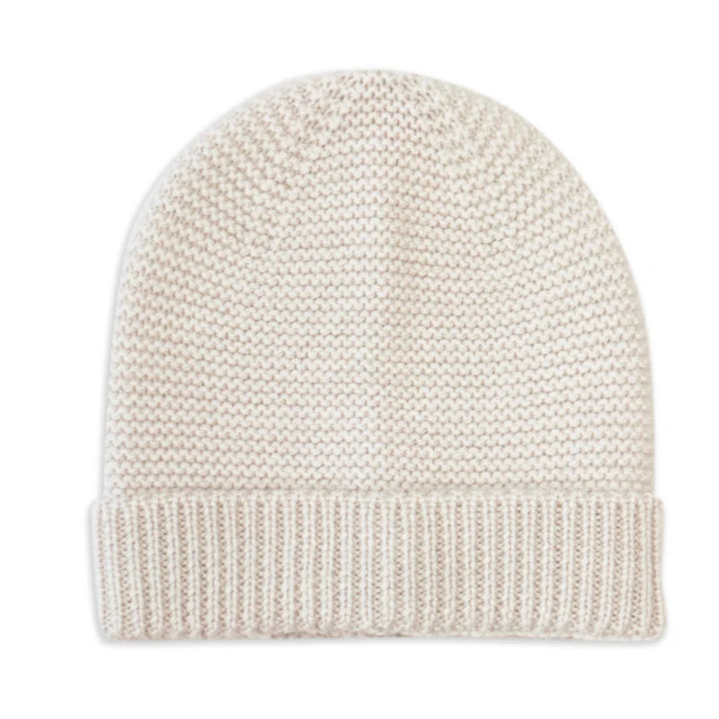 Lille Toni - Baby Mütze &quot;Lotte&quot; beige aus Merinowolle für Neugeborene 