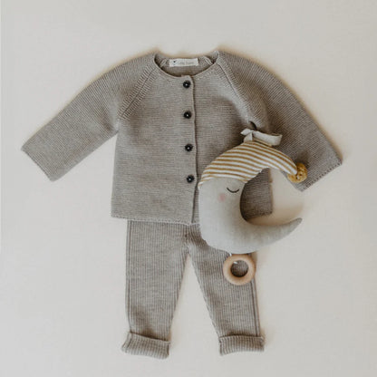 Lille Toni - Baby Leggings &quot;Finn&quot; braun aus Merinowolle und Strickjacke