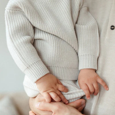 Lille Toni - Baby Pullover &quot;Paul&quot; beige aus Merinowolle - Strickpullover