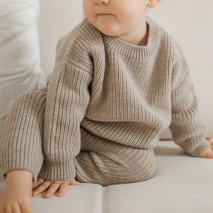 Lille Toni - Kinder Pullover &quot;Paul&quot; braun für Jungen &amp; Mädchen aus Merinowolle