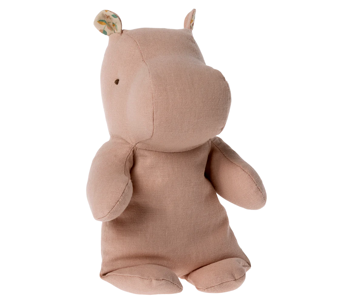Maileg -  Stofftier Hippo klein rosa aus Leinen/ Baumwolle