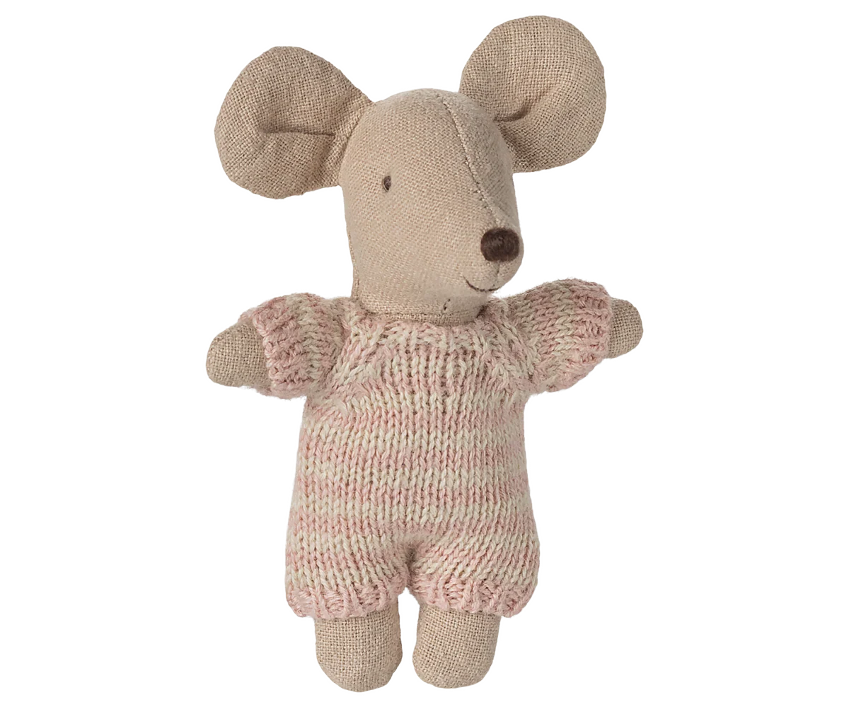Maileg - Babymaus in der Tragentasche rosa