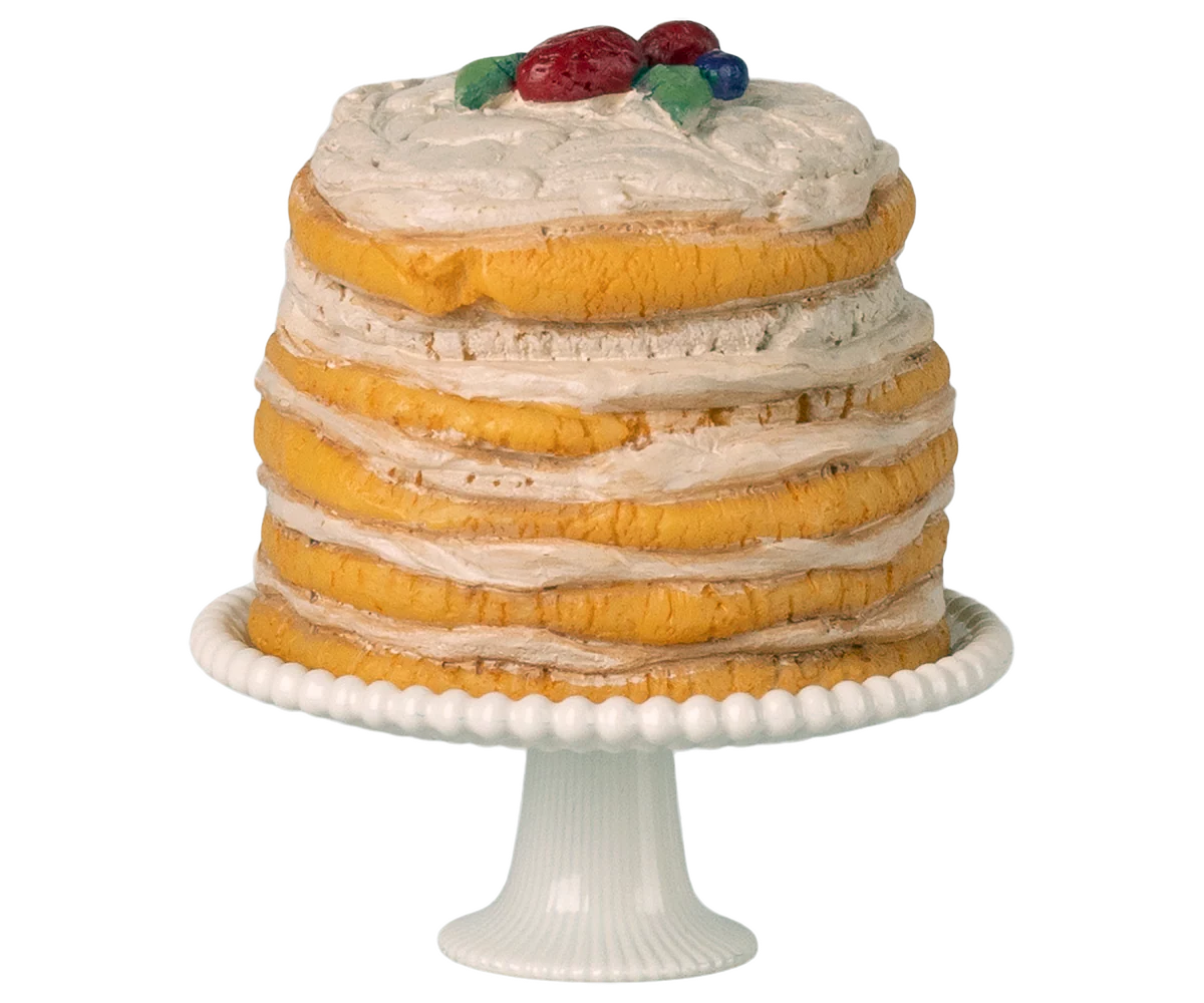 Maileg - Partykuchen und Kuchenplatte Maus weiß