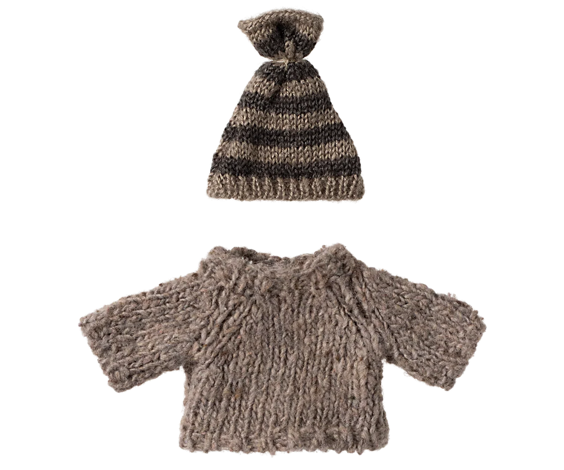 Maileg - Strickpullover und Mütze, großer Bruder Maus
