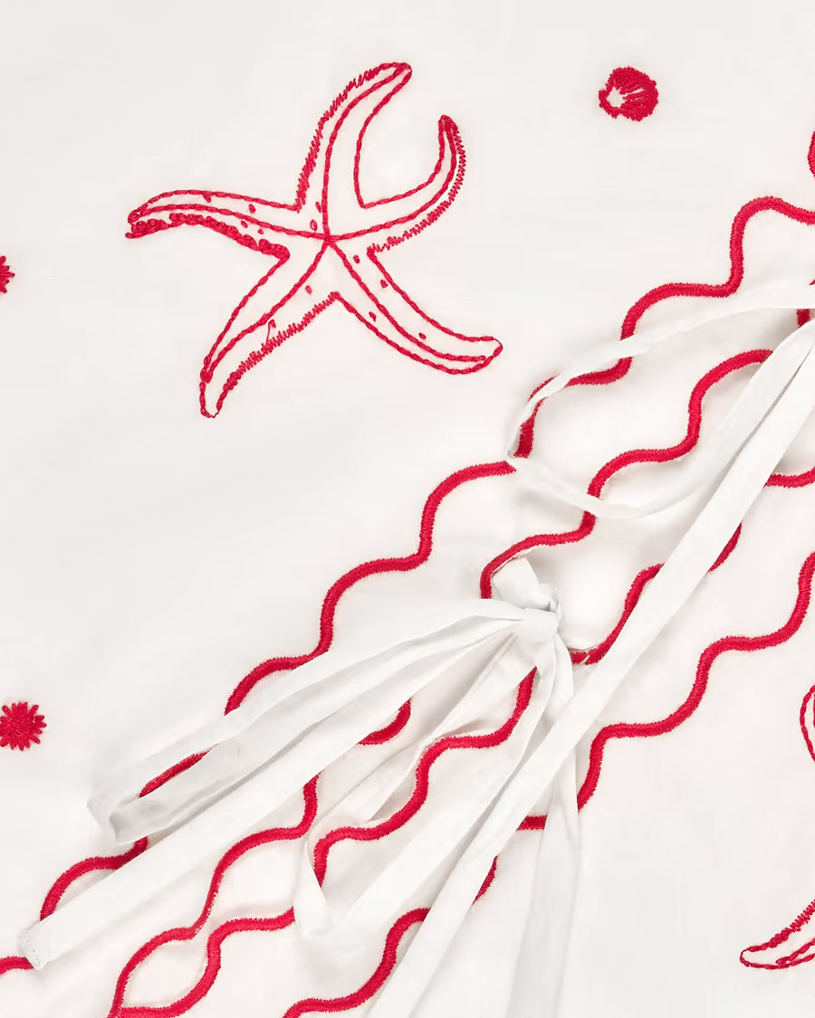 Maison Labiche Paris - Damen Bluse Stickerei Meeerestiere