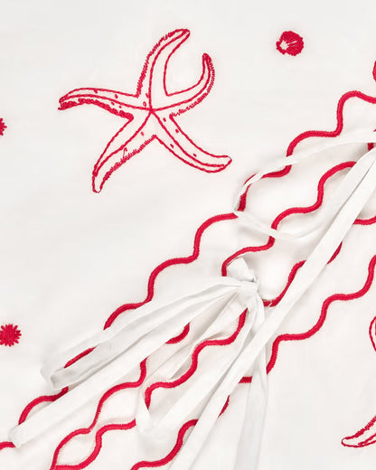 Maison Labiche Paris - Damen Bluse Stickerei Meeerestiere