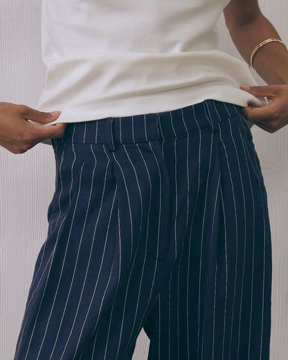 Maison Labiche Paris - Damen Hose Streifen blau weiß
