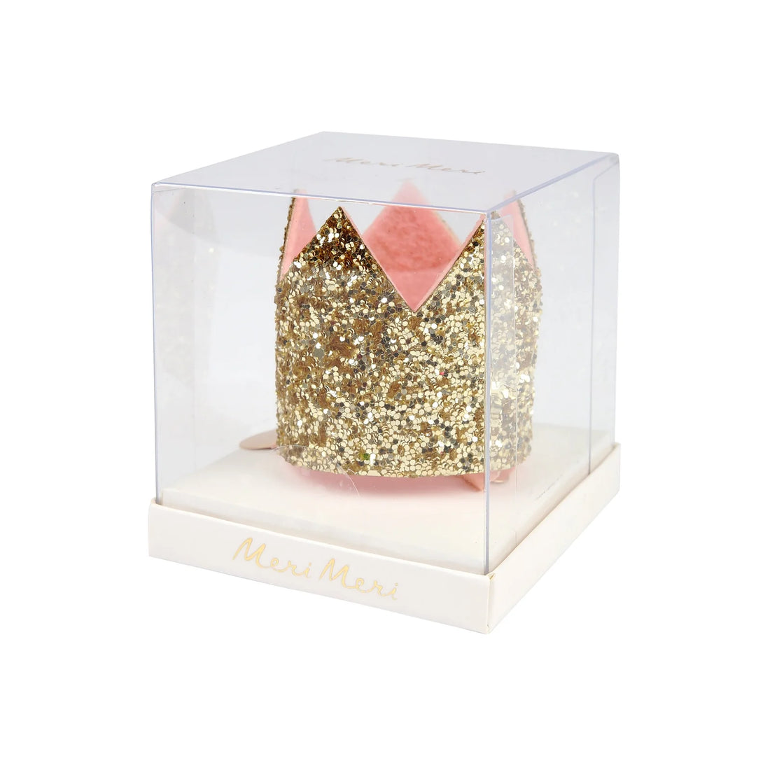 Meri Meri - goldene Glitzerkrone mit Haarspange