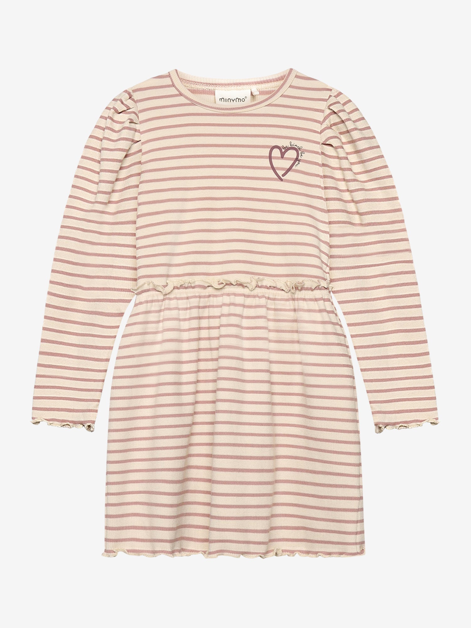 Minymo - Kinder Kleid gestreift, rosa-weiss
