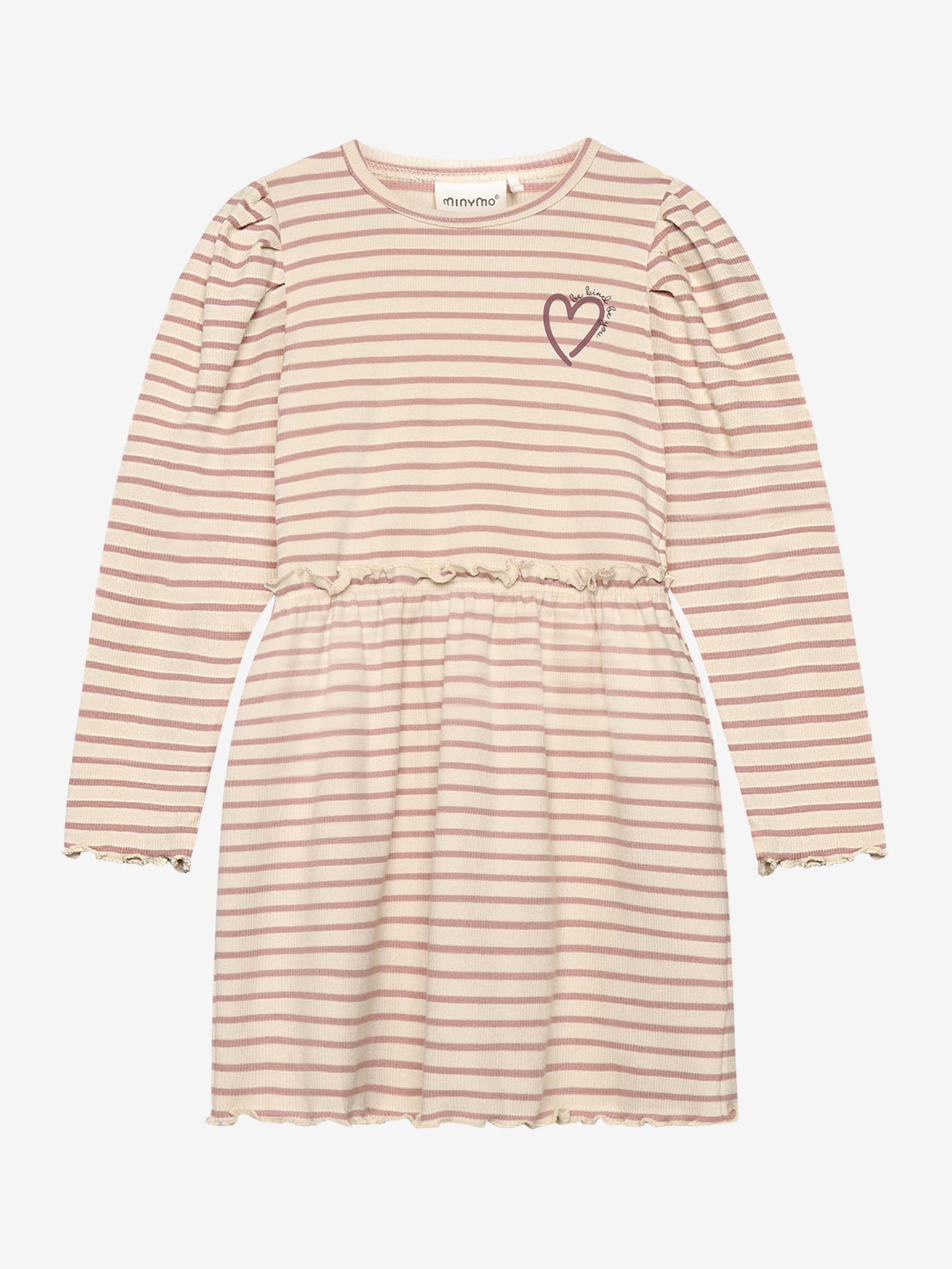 Minymo - Kinder Kleid gestreift, rosa-weiss