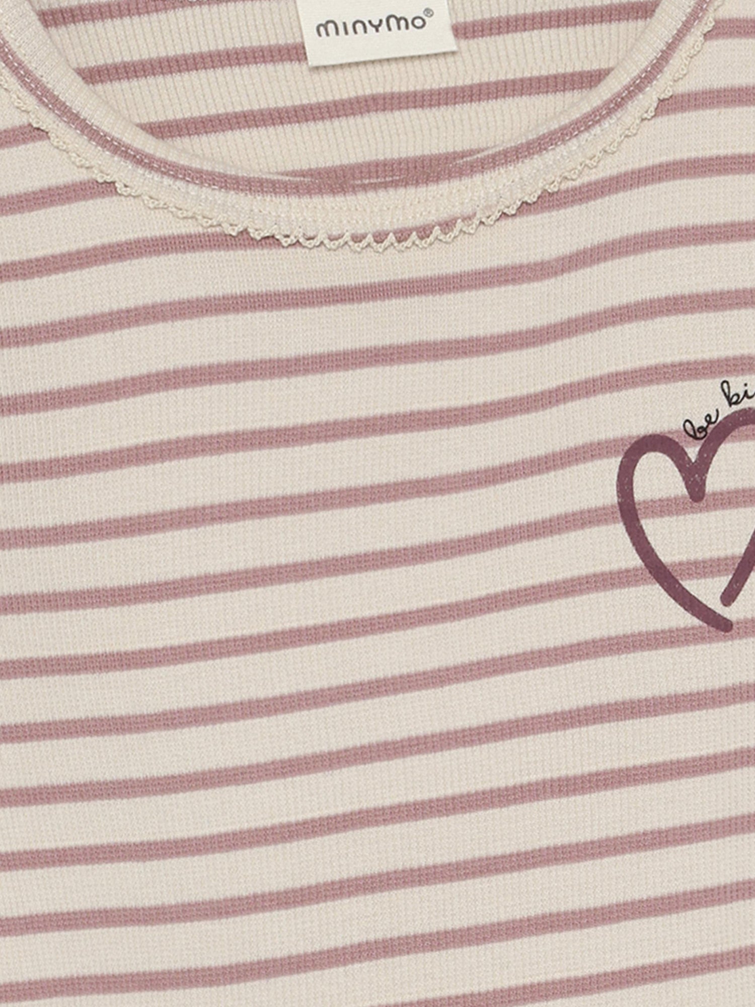 Minymo - Kinder Langarmshirt gestreift, rosa-weiss