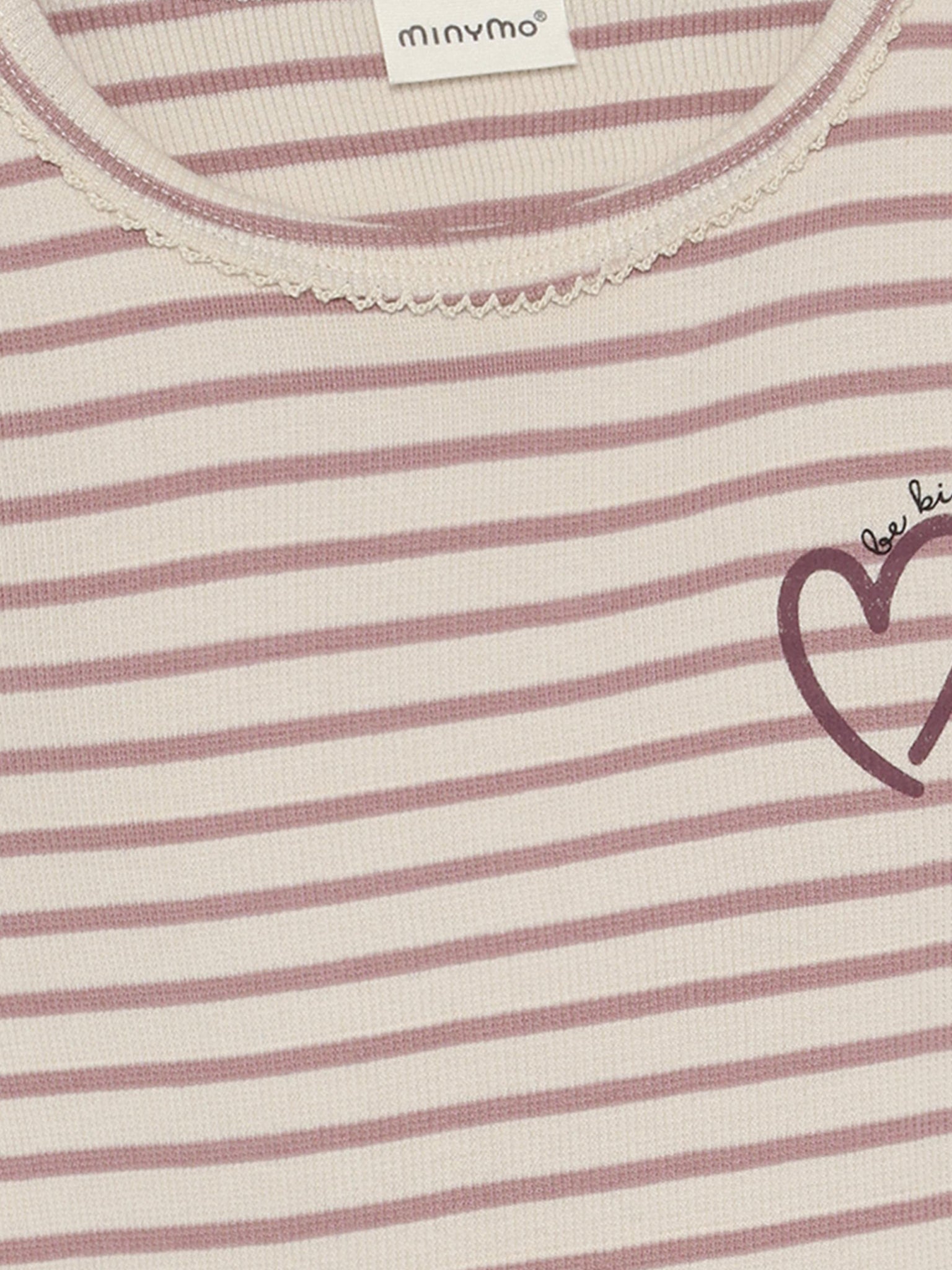 Minymo - Kinder Langarmshirt gestreift, rosa-weiss