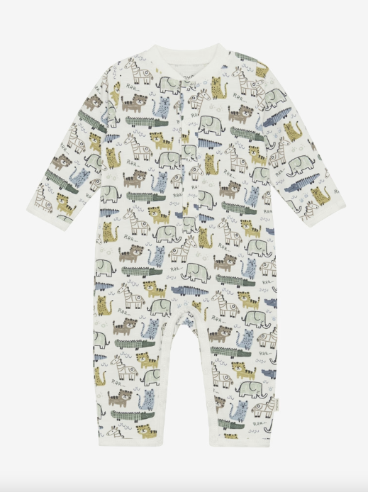 Feiner Langarmanzug mit Allover-Print für Mädchen und Jungen von Minymo.