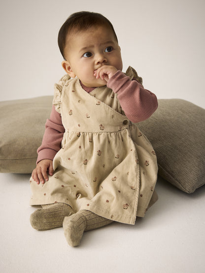 Minymo - gerippter Baby Body Rosa