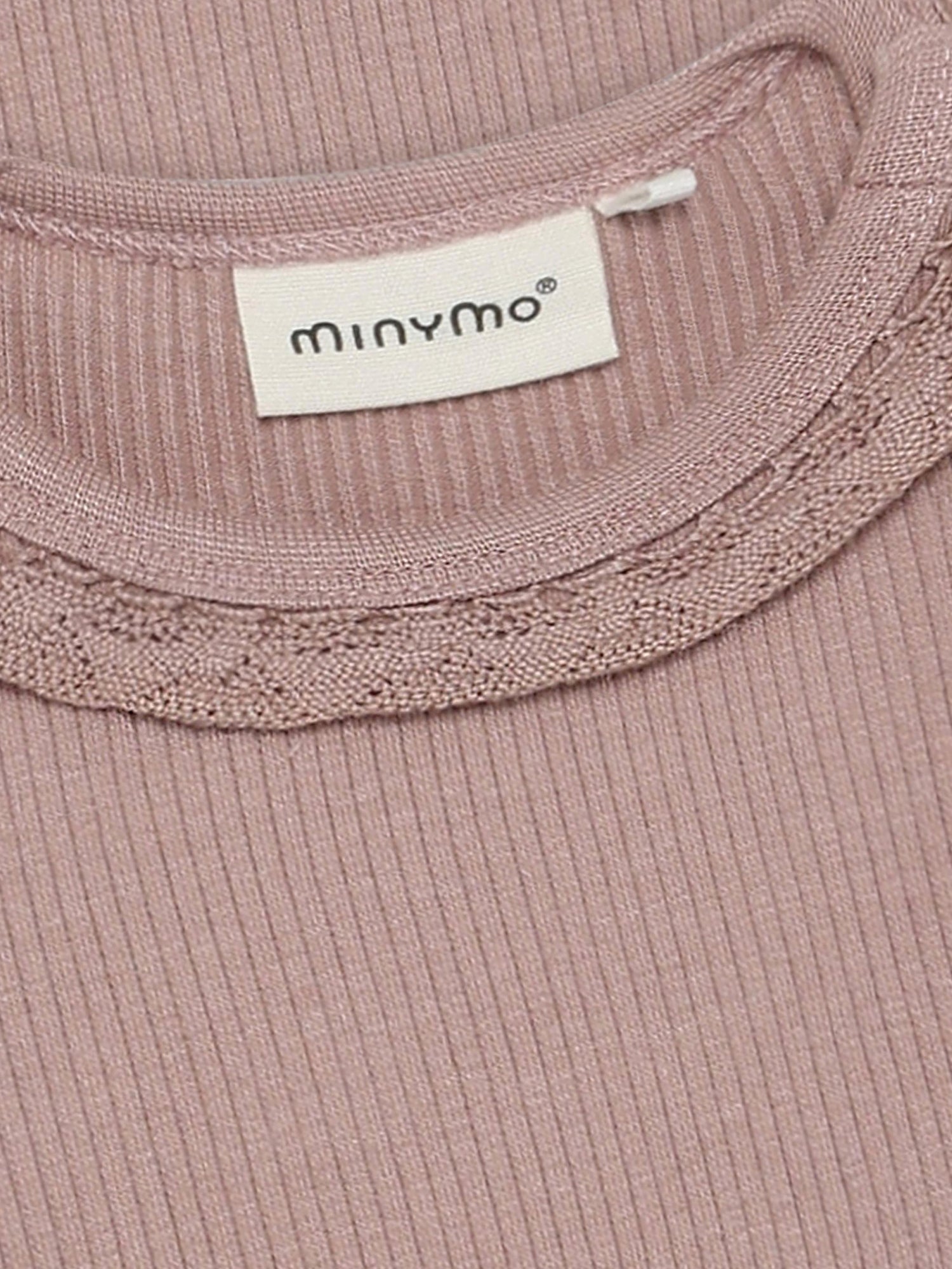 Minymo - gerippter Baby Body Rosa