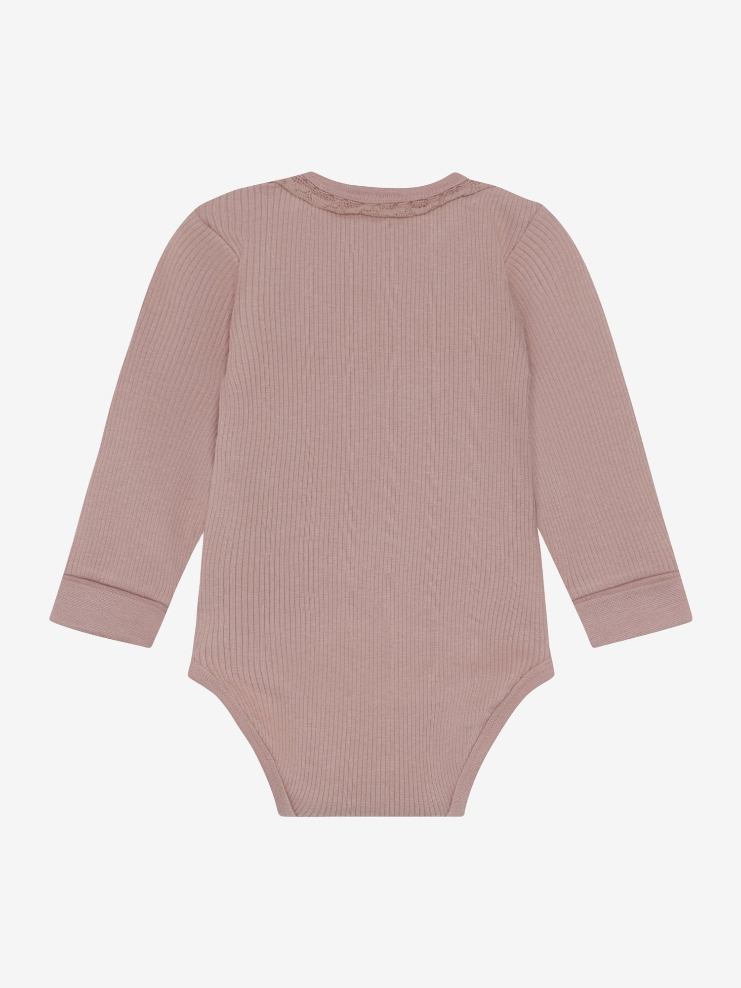 Minymo - gerippter Baby Body Rosa