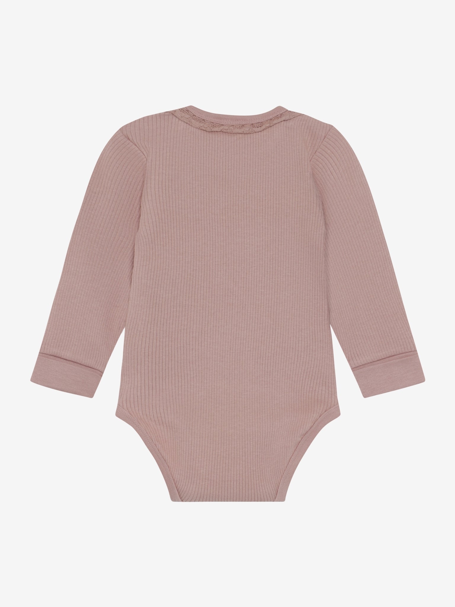 Minymo - gerippter Baby Body Rosa