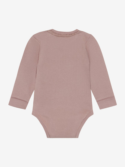 Minymo - gerippter Baby Body Rosa