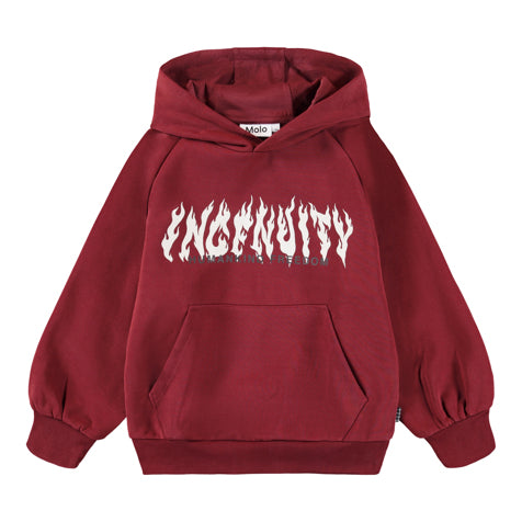 Molo - Sweatshirt Kinder / Jungen - dunkelrot mit Flammen