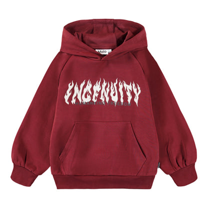 Molo - Sweatshirt Kinder / Jungen - dunkelrot mit Flammen
