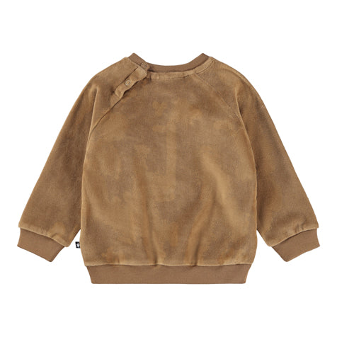 Molo - Sweatshirt in braun für Babys ohne Kapuze - Hund