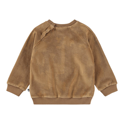 Molo - Sweatshirt in braun für Babys ohne Kapuze - Hund