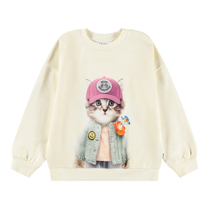 Molo - Sweatshirt für Kinder/ Mädchen mit &quot;Katzen&quot;-Print 