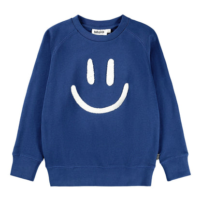 Molo - Kinder Sweatshirt in blau mit Smiley 