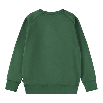 Molo - Sweatshirt in grün mit Smiley für Kinder ohne Kapuze