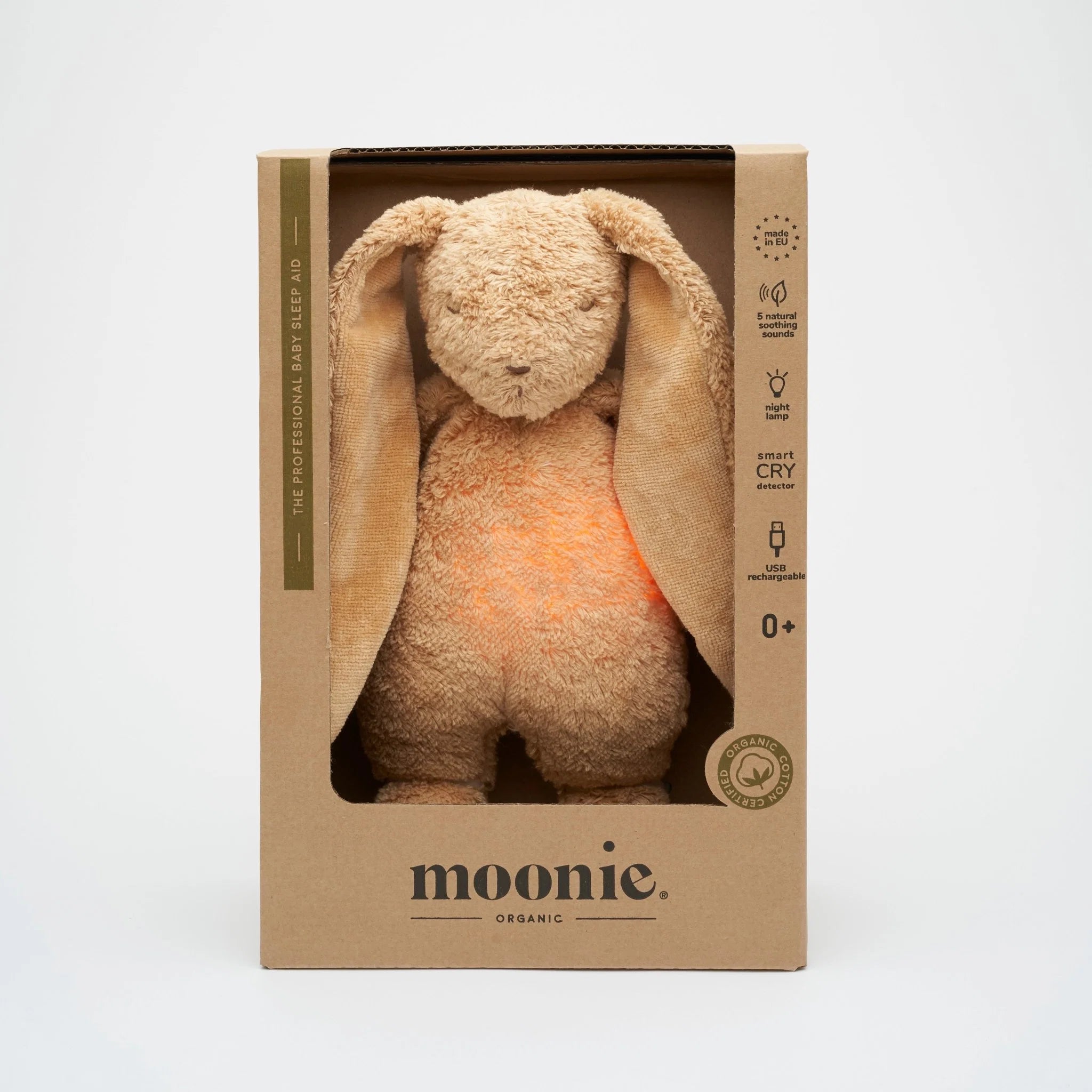 Moonie - Hase Einschlafhilfe mit Nachtlicht in beige