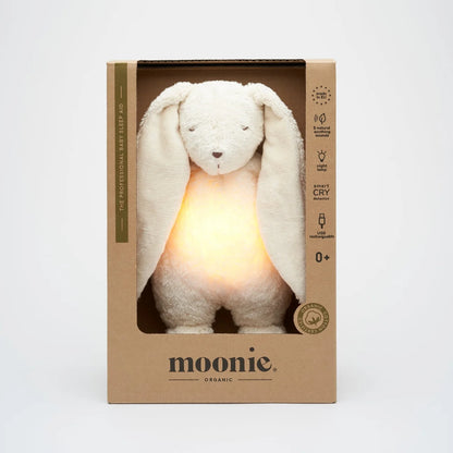 Moonie - Hase Einschlafhilfe mit Nachtlicht in weiß
