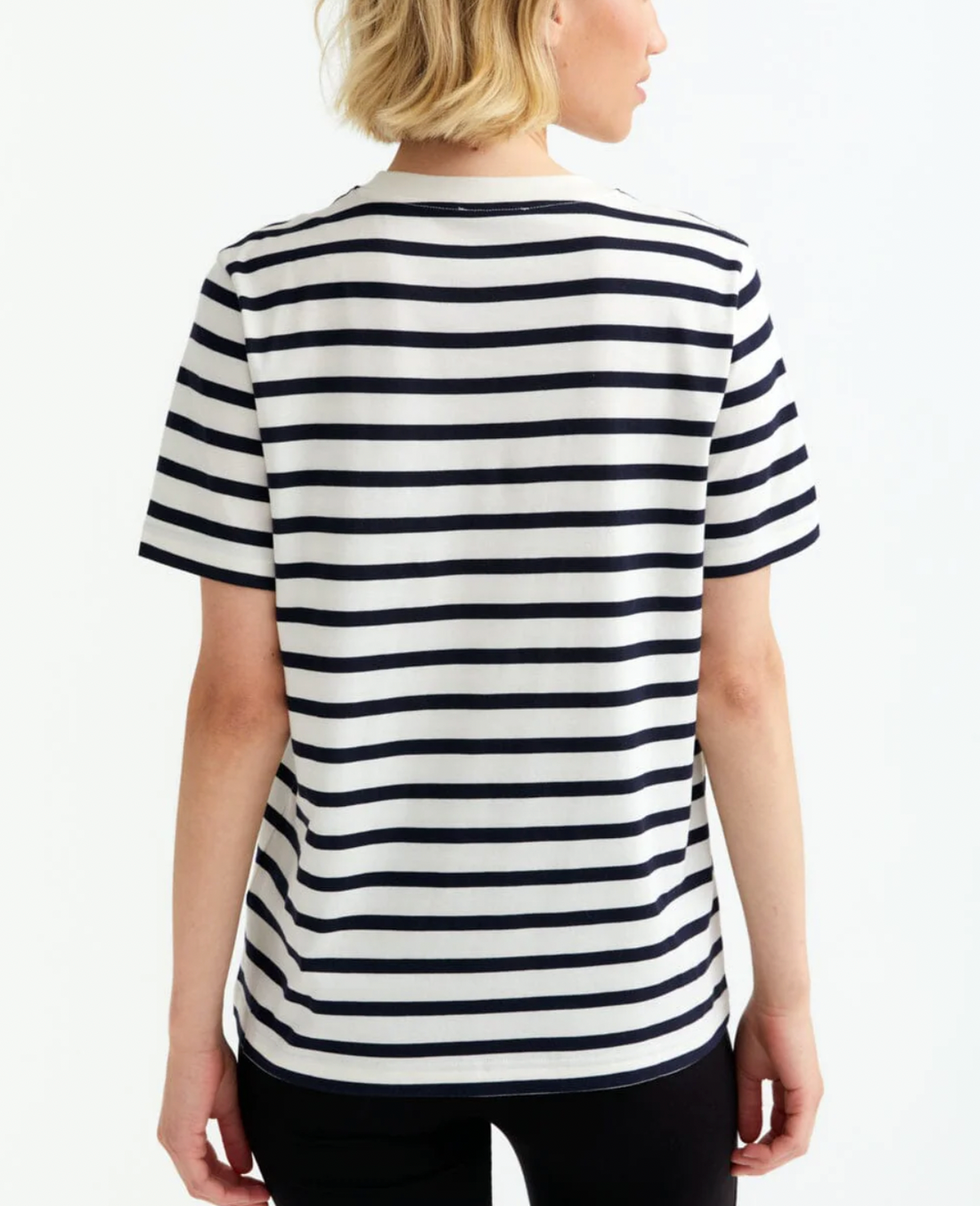 Movesgood - T-Shirt aus Bambus Streifen weiß &amp; schwarz