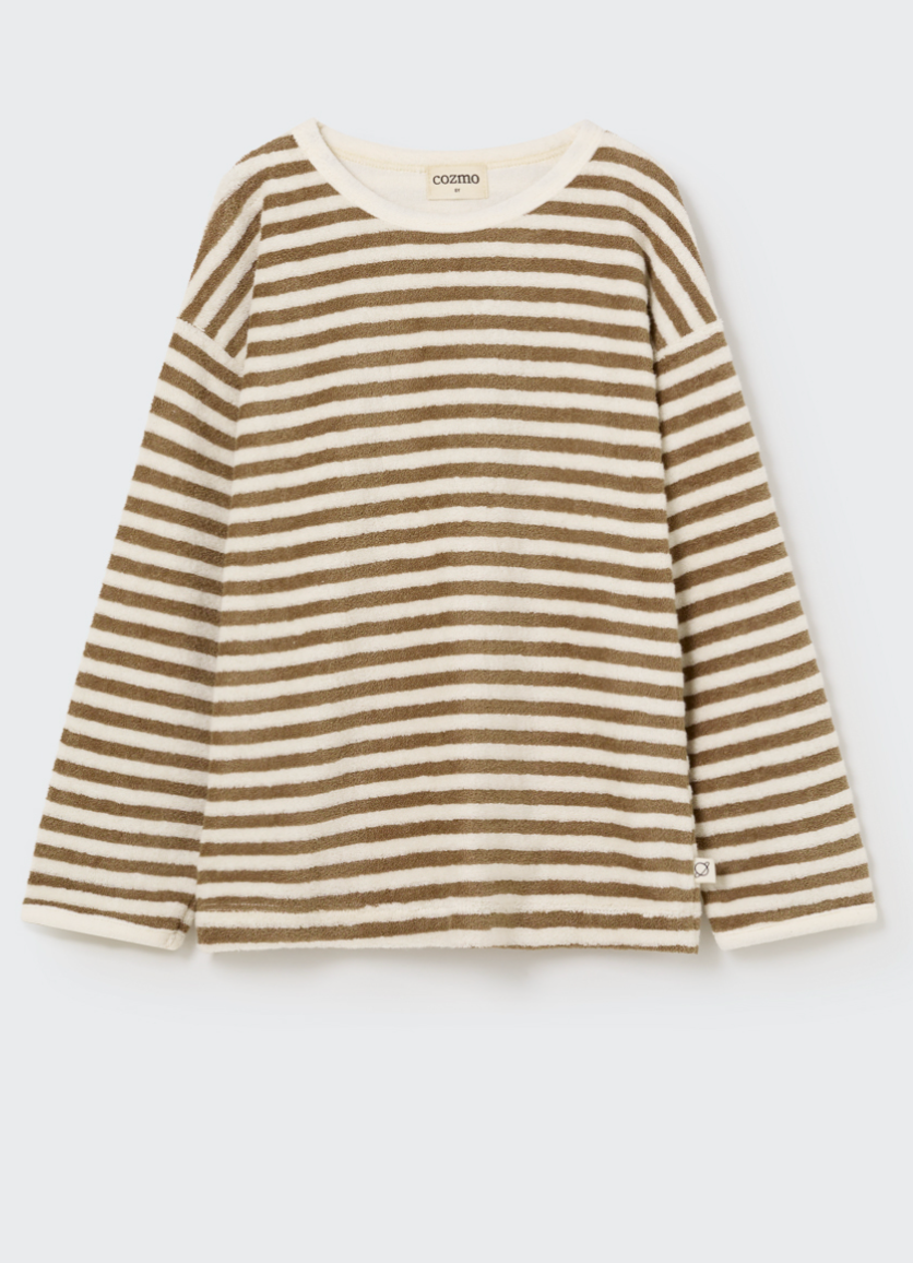 My Little Cozmo -  Kinder Langarmshirt Frottee gestreift braun