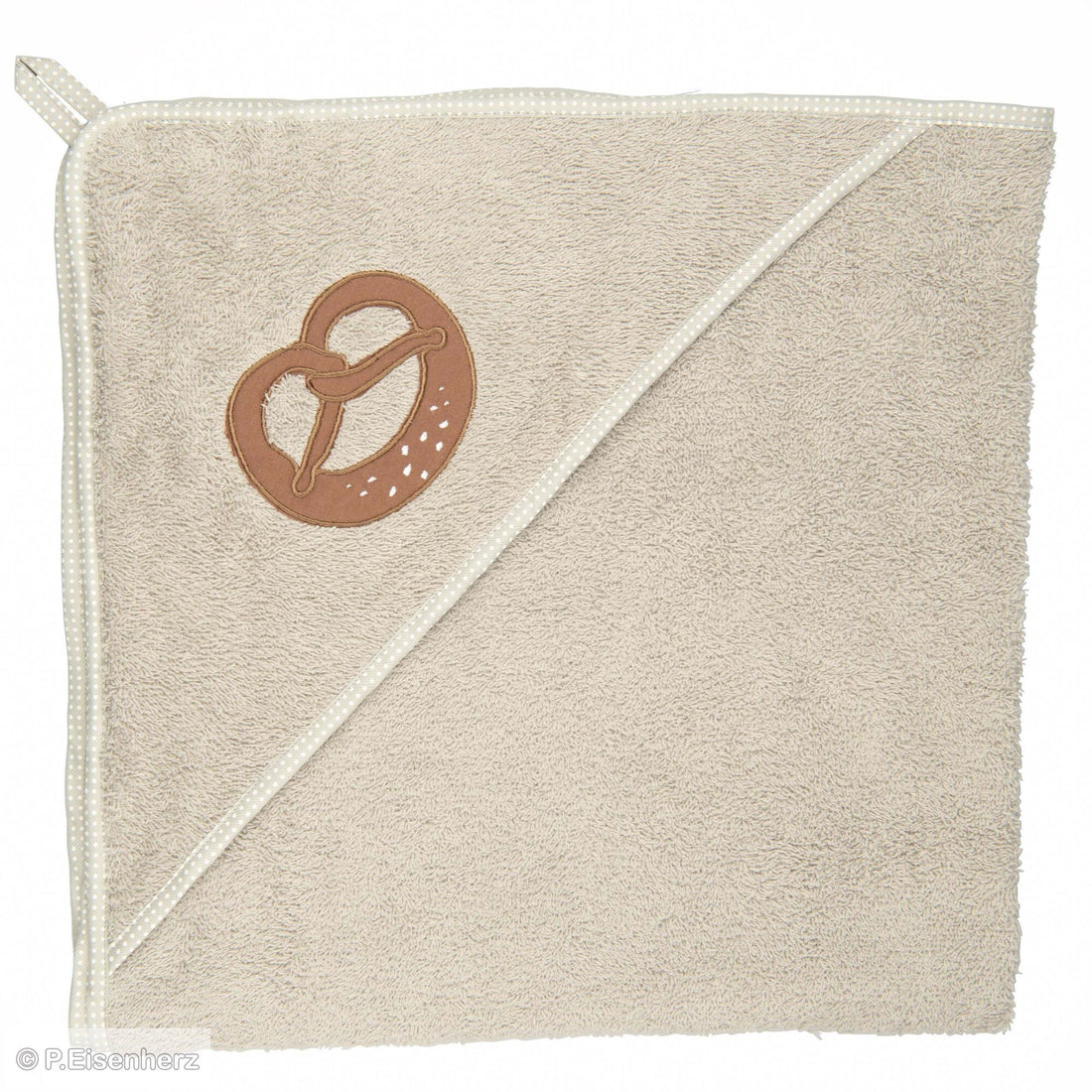 P. Eisenherz - Baby Kapuzenhandtuch Breze grau