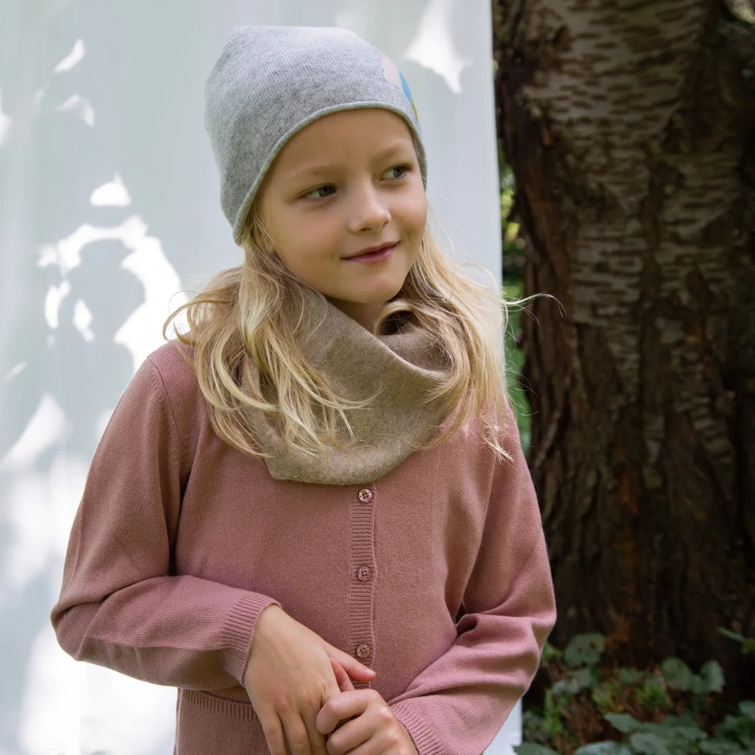 Papa Lobster - Baby &amp; Kinder Dreieckstuch Kaschmir KIM beige
