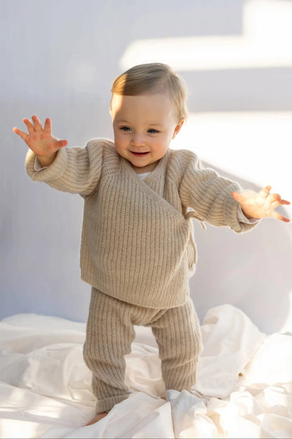 Papa Lobster - Baby Cardigan Kaschmir COSI beige