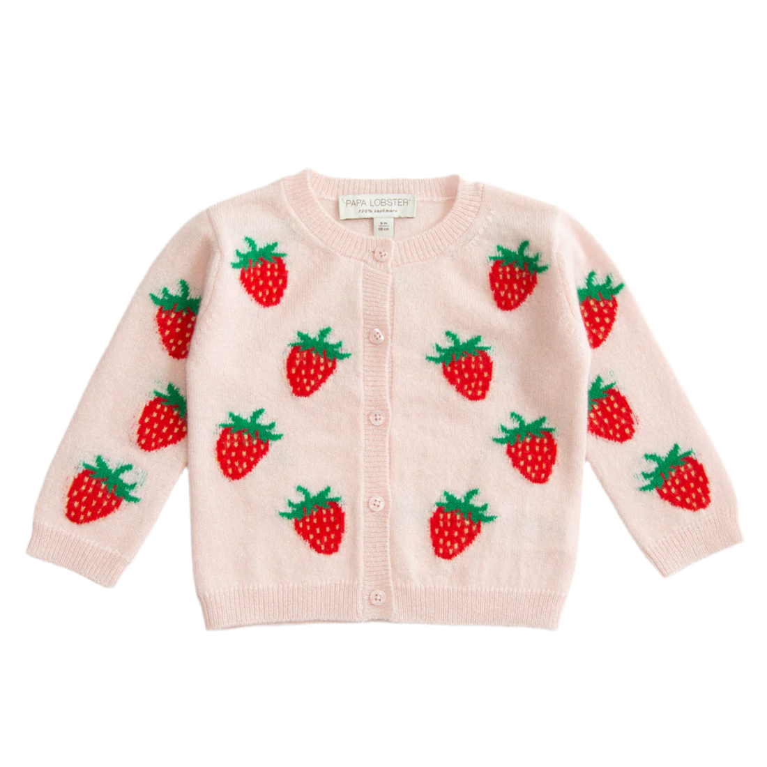 Papa Lobster - Baby Cashmere Cardigan STRAWBERRY Rosé