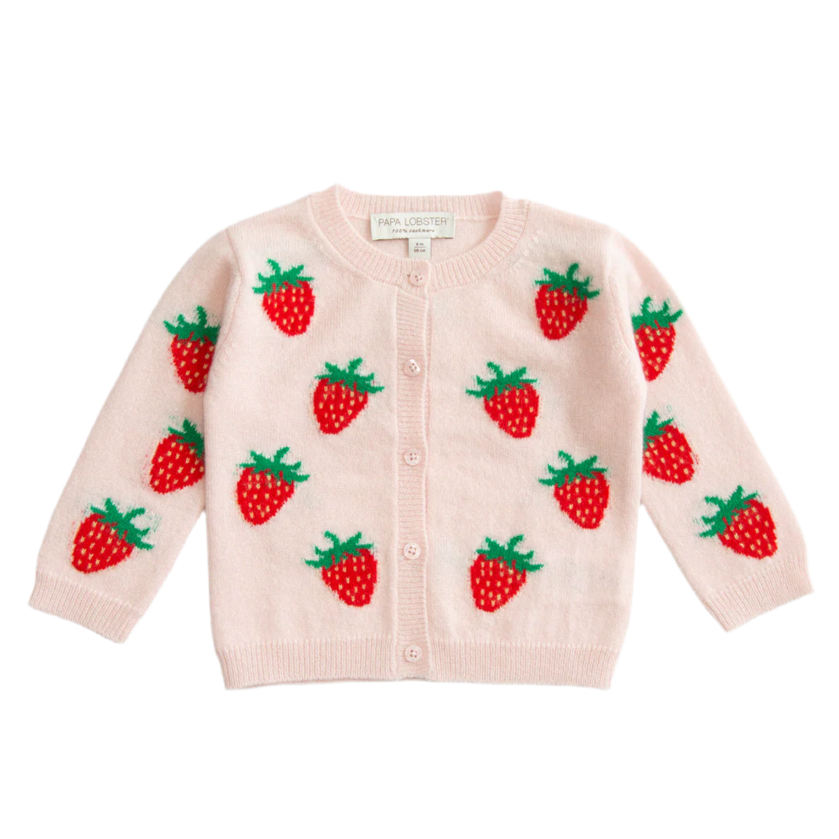 Papa Lobster - Baby Cashmere Cardigan STRAWBERRY Rosé