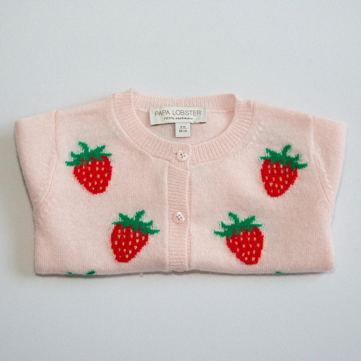 Papa Lobster - Baby Cashmere Cardigan STRAWBERRY Rosé