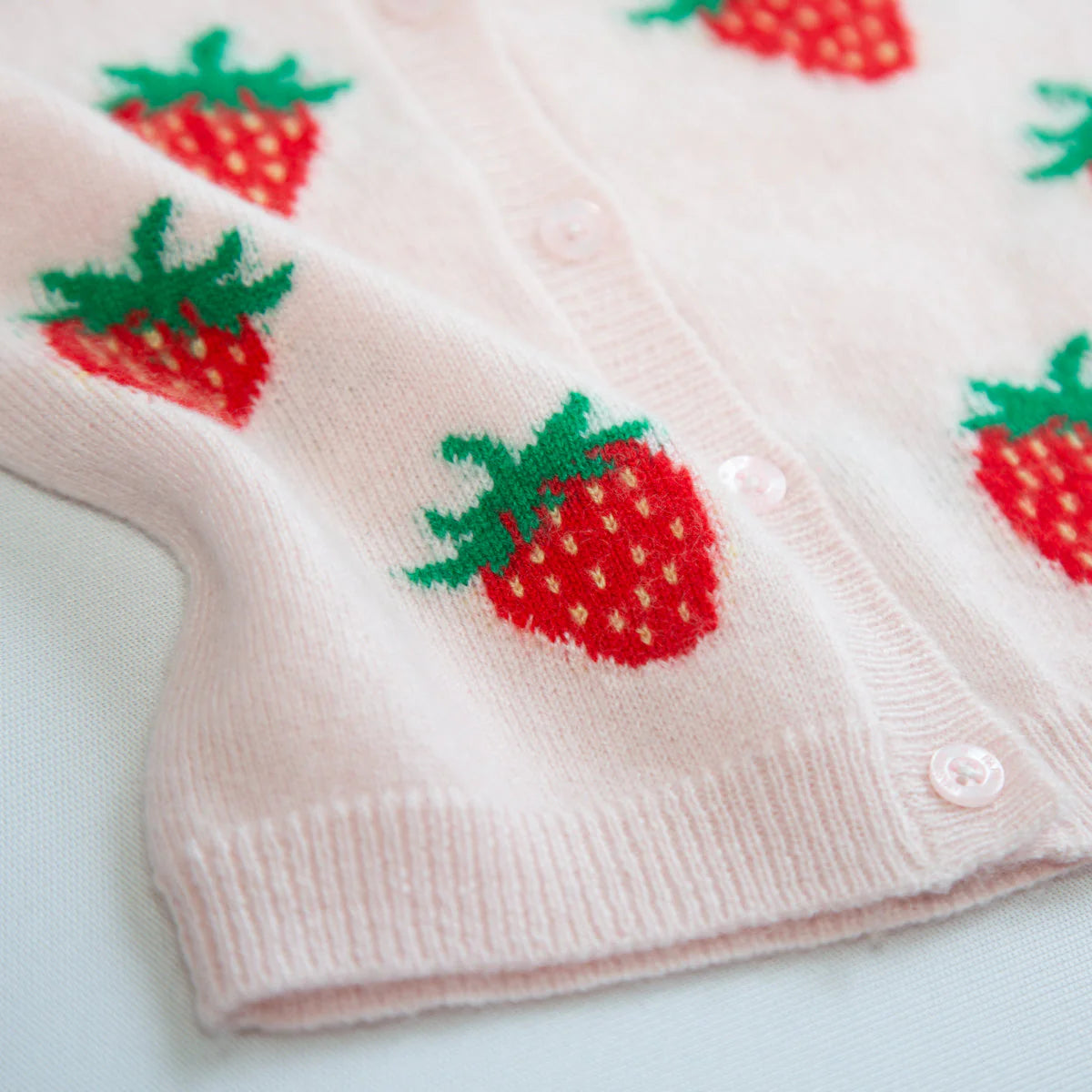 Papa Lobster - Baby Cashmere Cardigan STRAWBERRY Rosé
