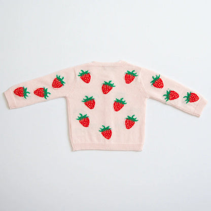 Papa Lobster - Baby Cashmere Cardigan STRAWBERRY Rosé
