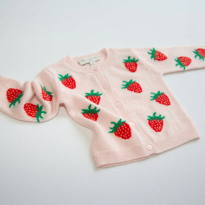 Papa Lobster - Baby Cashmere Cardigan STRAWBERRY Rosé