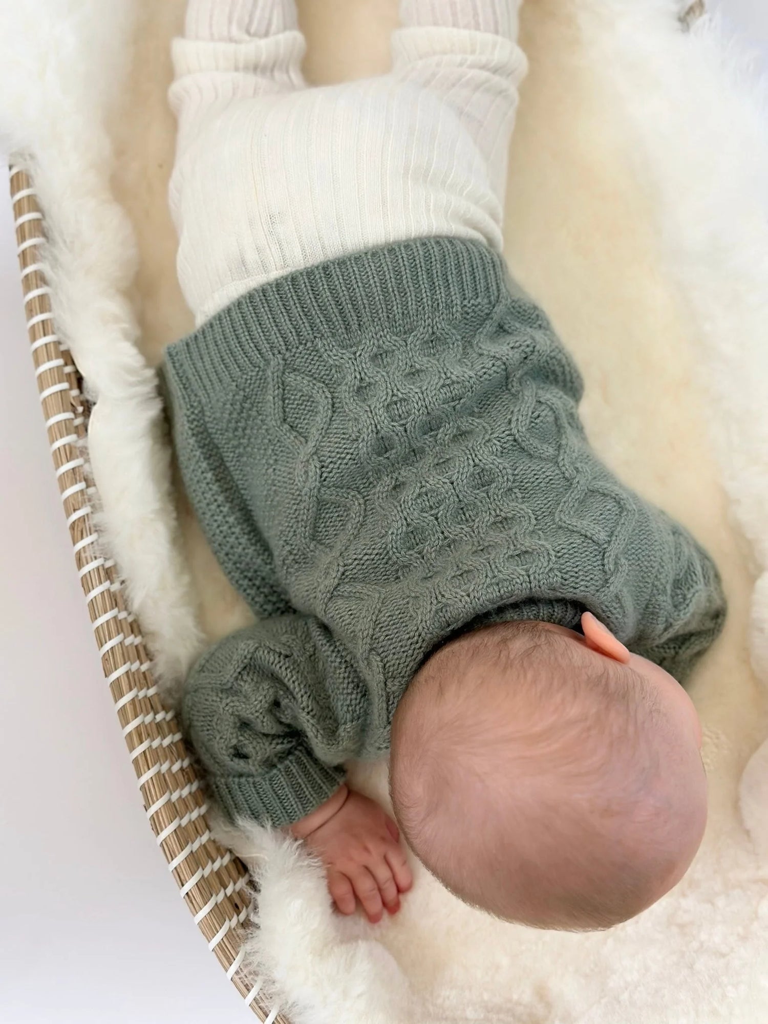 Papa Lobster - Baby Cashmere Cardigan CHARLOTTE Salbei